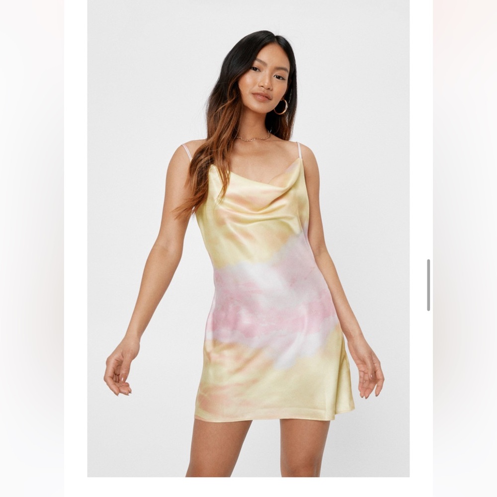 Nasty gal Tie dye satin mini dress